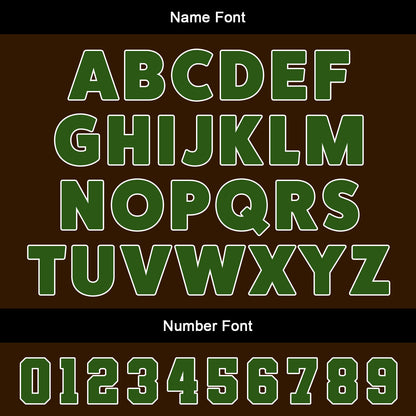 Custom Brown Green Uniform Jersey Kids Adults Personalized Set Jersey Shirt
