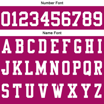 Custom Fuchsia White Football Polo Shirts  Add Your Unique Logo/Name/Number