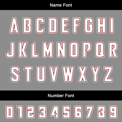 Custom Gray Red Uniform Jersey Kids Adults Personalized Set Jersey Shirt