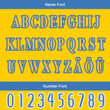 Custom Blue Yellow Letterman Varsity Jacket Personalized Embroidery Printing