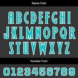 Custom Black Teal Uniform Jersey Kids Adults Personalized Set Jersey Shirt