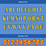 Custom Blue Yellow Letterman Varsity Jacket Personalized Embroidery Printing