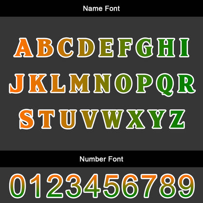 Custom Orange Green Uniform Jersey Kids Adults Personalized Set Jersey Shirt