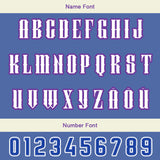 Custom White Blue Purple Letterman Varsity Jacket Personalized Embroidery Printing