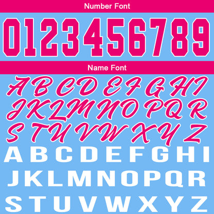 Custom Light Blue Hot Pink Basketball Jersey for Men Women Adult Youth Stitched Name Number Logo