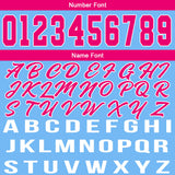 Custom Light Blue Hot Pink Basketball Jersey for Men Women Adult Youth Stitched Name Number Logo