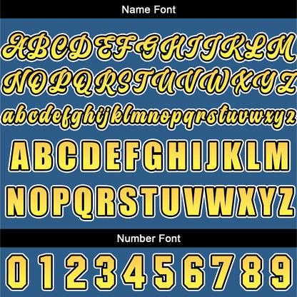Custom Blue Yellow Button Down Baseball Jersey for Men Women Adult Youth Print Name Number Logo