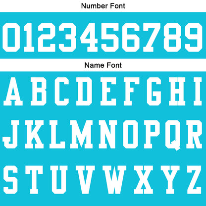 Custom Cyan White Football Polo Shirts  Add Your Unique Logo/Name/Number