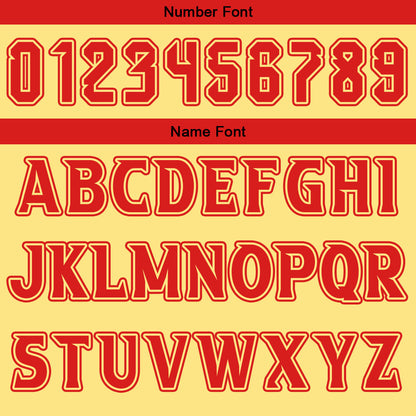 Custom Red Yellow Reversible Basketball Suit for Adults and Kids Personalized Jersey
