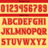Custom Red Yellow Reversible Basketball Suit for Adults and Kids Personalized Jersey
