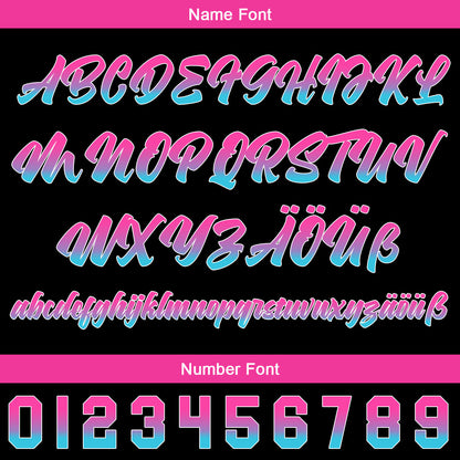 Custom Black Pink Blue Baseball Jersey Personalized Gradient Team Uniforms Shirt with Name Number