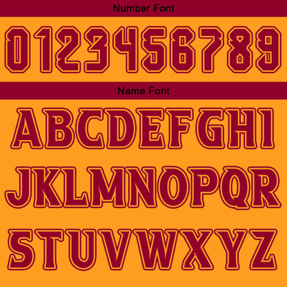 Custom Burgundy Orange Reversible Basketball Suit for Adults and Kids Personalized Jersey