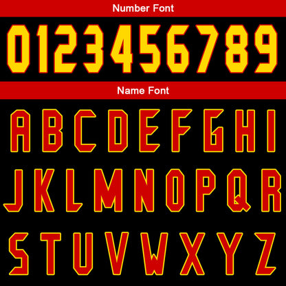 Custom Black Red Yellow Basketball Jersey Uniform Suit Printed Your Logo Name Number