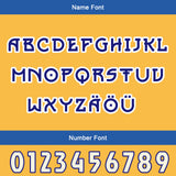 Custom Blue Yellow Letterman Varsity Jacket Personalized Embroidery Printing
