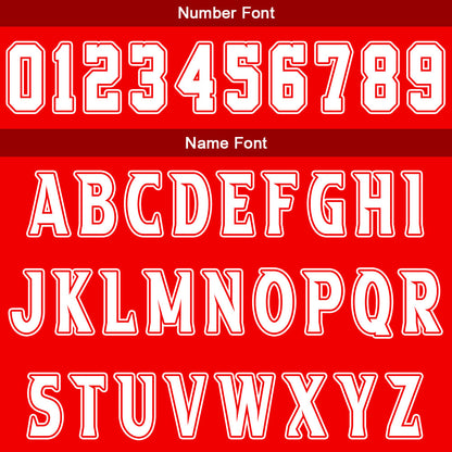 Custom Red White Basketball Jersey Uniform Suit Printed Your Logo Name Number