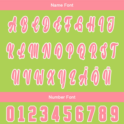 Custom Green Pink Baseball Jersey Personalized Gradient Team Uniforms Shirt with Name Number