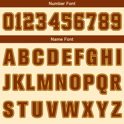 Custom Cream Brown Yellow Basketball Jersey Uniform Suit Printed Your Logo Name Number