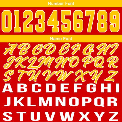 Custom Red Yellow Basketball Jersey for Men Women Adult Youth Stitched Name Number Logo