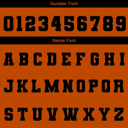 Custom Black Dark Orange Waterproof Varsity Jackets Personalized Stitched Name Number Logo to Letterman Jackets
