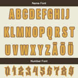 Custom Brown Yellow Letterman Varsity Jacket Personalized Embroidery Printing