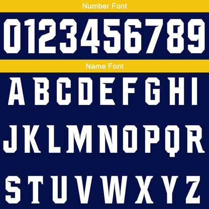 Custom Navy Yellow Football Gradient Polo Shirts  Add Your Unique Logo/Name/Number