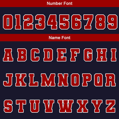 Custom Navy White Red Waterproof Varsity Jackets Personalized Stitched Name Number Logo to Letterman Jackets