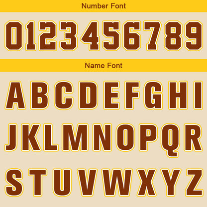 Custom Brown Beige Yellow Basketball Jersey Uniform Suit Printed Your Logo Name Number