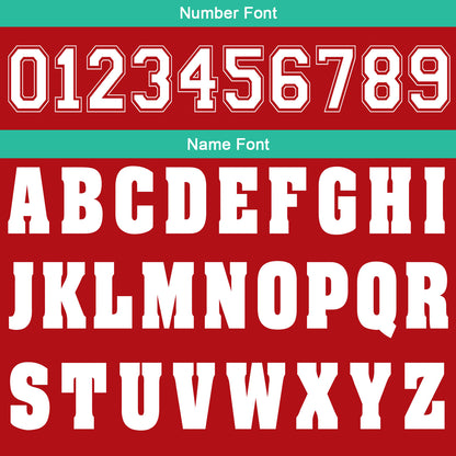 Custom Red Cyan Football Gradient Polo Shirts  Add Your Unique Logo/Name/Number