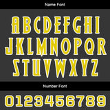 Custom Black Yellow Uniform Jersey Kids Adults Personalized Set Jersey Shirt