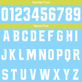 Custom Light Blue Light Green Football Gradient Polo Shirts  Add Your Unique Logo/Name/Number