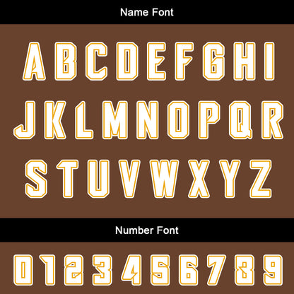 Custom Brown Orange Uniform Jersey Kids Adults Personalized Set Jersey Shirt