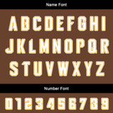 Custom Brown Orange Uniform Jersey Kids Adults Personalized Set Jersey Shirt