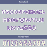 Custom Gray Purple Letterman Varsity Jacket Personalized Embroidery Printing