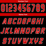 Custom Black Red Basketball Jersey Uniform Suit Printed Your Logo Name Number