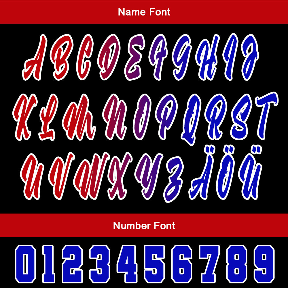 Custom Red Blue Baseball Jersey Personalized Gradient Team Uniforms Shirt with Name Number