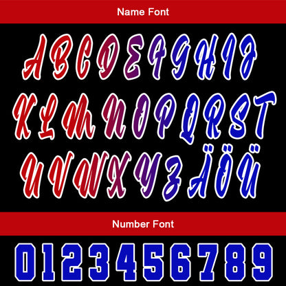Custom Red Blue Baseball Jersey Personalized Gradient Team Uniforms Shirt with Name Number
