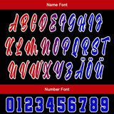 Custom Red Blue Baseball Jersey Personalized Gradient Team Uniforms Shirt with Name Number
