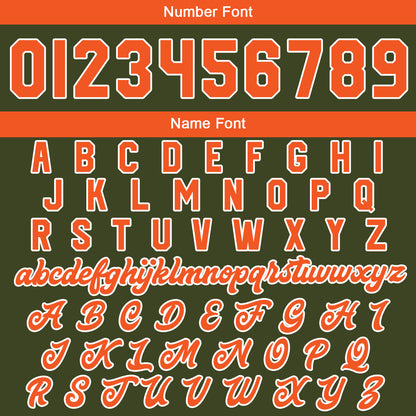 Custom Olive Green Orange Varsity Jackets for Men Women Youth Personalized Letterman Jackets