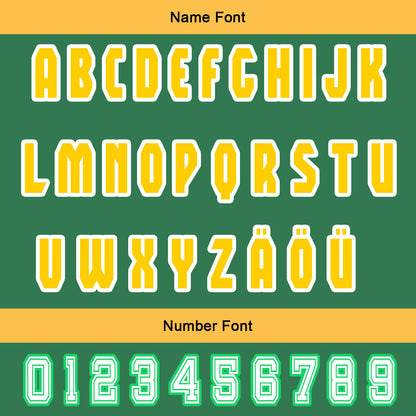 Custom Green Yellow Letterman Varsity Jacket Personalized Embroidery Printing