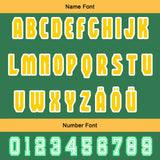 Custom Green Yellow Letterman Varsity Jacket Personalized Embroidery Printing