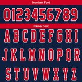 Custom Navy Red Reversible Basketball Suit for Adults and Kids Personalized Jersey