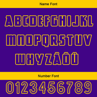 Custom Purple Yellow Letterman Varsity Jacket Personalized Embroidery Printing