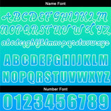 Custom Green Bule Baseball Jersey Print Personalized Name, Number and Logo