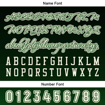 Custom Green Button Down Baseball Jersey for Men Women Adult Youth Print Name Number Logo
