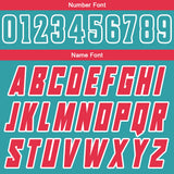 Custom Cyan Red Reversible Basketball Suit for Adults and Kids Personalized Jersey