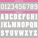 Custom Grey Pink Football Gradient Polo Shirts  Add Your Unique Logo/Name/Number