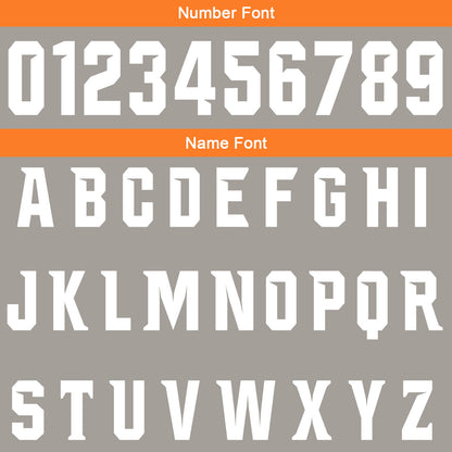 Custom Grey Orange Football Gradient Polo Shirts  Add Your Unique Logo/Name/Number