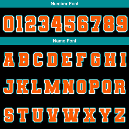 Custom Black Teal Orange Waterproof Varsity Jackets Personalized Stitched Name Number Logo to Letterman Jackets