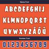 Custom Navy Orange Letterman Varsity Jacket Personalized Embroidery Printing