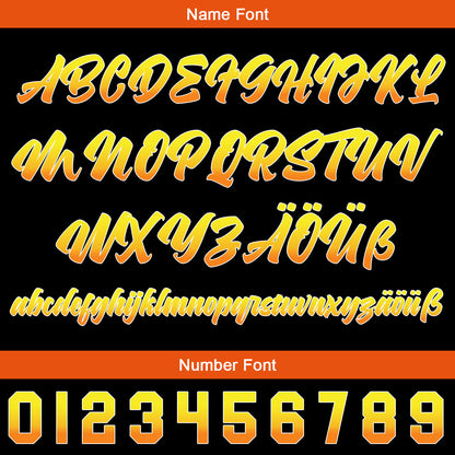 Custom Black Orange Yellow Baseball Jersey Personalized Gradient Team Uniforms Shirt with Name Number